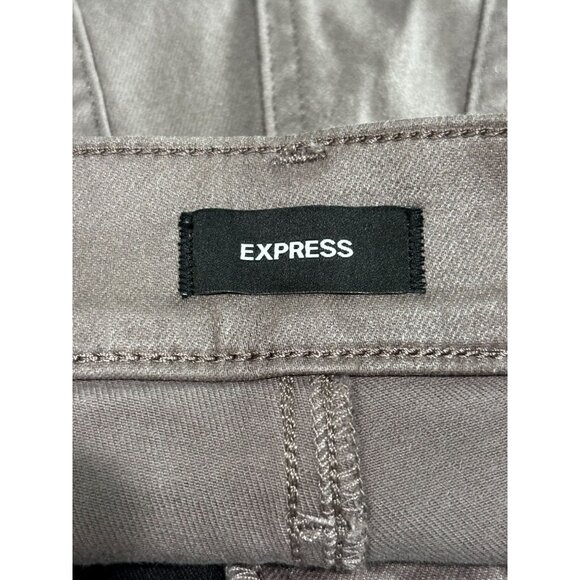 Express Skinny High Rise Womens Pants 4R Conscious Edit Beige Cotton Blend Made - Picture 3 of 11